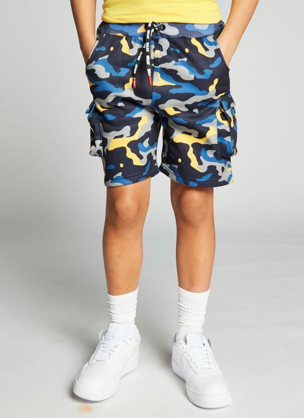 Beat Boyz Club Obtain Combat Shorts - Yellow Pop Camo