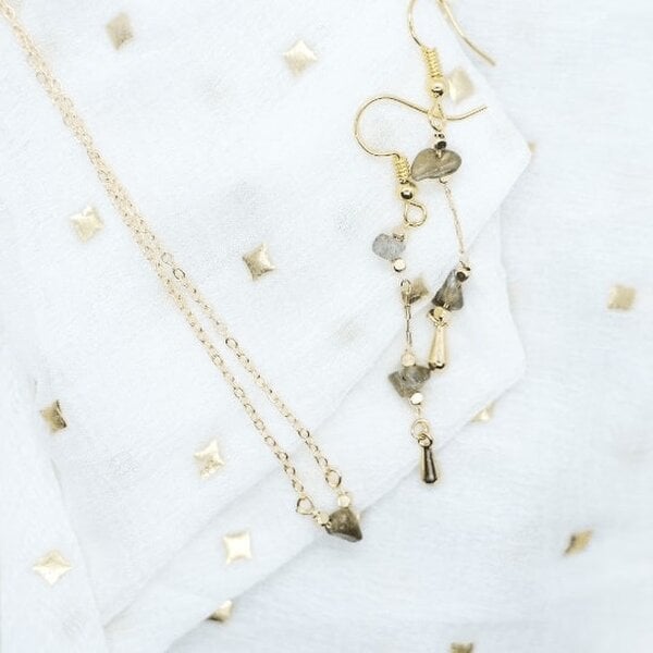 The Colourful Aura Gold Pink Single Crystal Citrine Quartz Stone Pendant Dainty Necklace - Green - Green