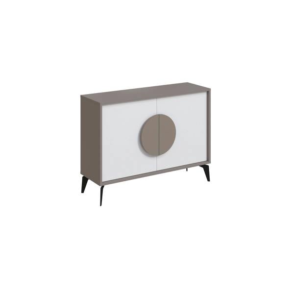 Decortie Gora Sideboard Modern Storage Cabinet with 2 Pull-open Doors Metal Legs 110cm Width