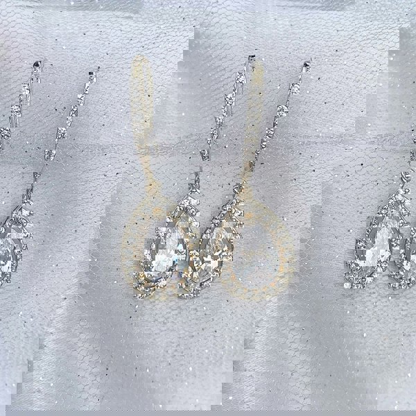long drop earrings gold crystal diamante