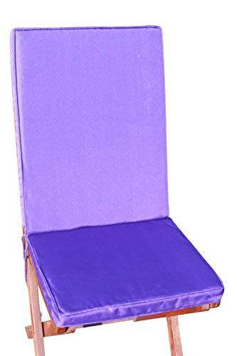 The Garden Marketplace Seat and Back Cushion for Folding Chairs, Zipped Washable Cover, Fade-Resistant 180g Polyester, Ties and Adjustable Back Strap