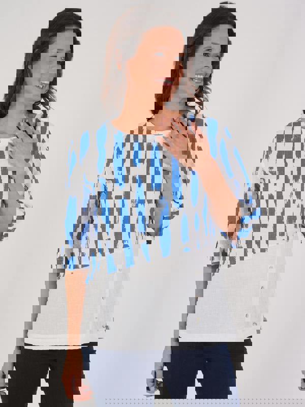 VIZ-A-VIZ Brushstroke Printed Top