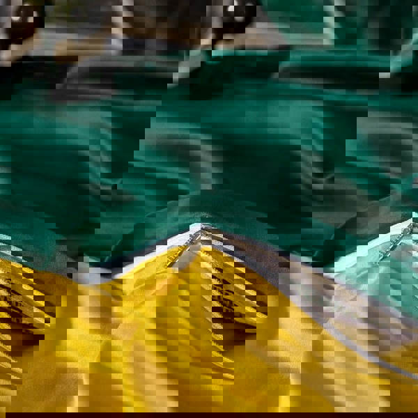 Anyhouz Anycozy Duvet Comforter Set Full Deep Green/ Yellow Blanket Bedspread 4 Pcs Bed Set