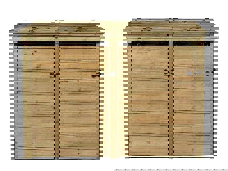 Arbor Garden Solutions Wooden Wheelie Bin Store, Natural Finish