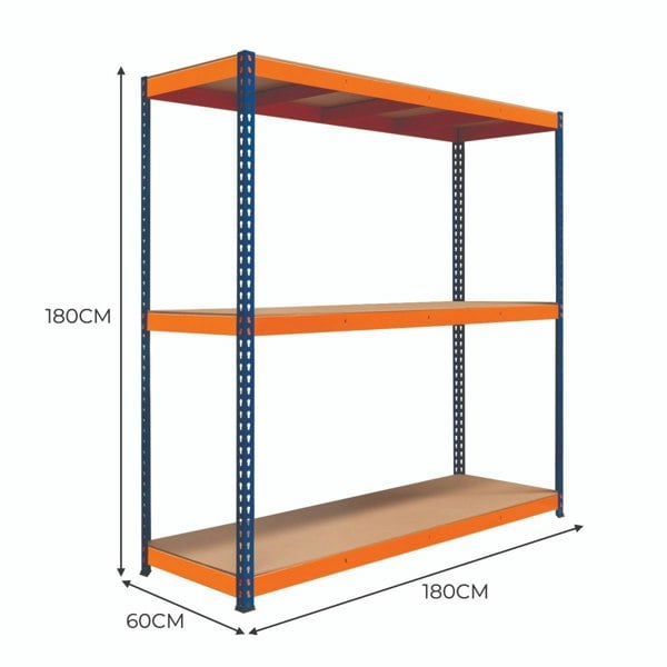 Monster Racking S-Rax 3 Shelf Racking - 180cm x 180cm x 60cm
