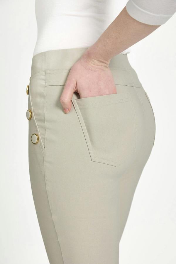 Mudflower Button Detailed Bengaline Stretch Trousers