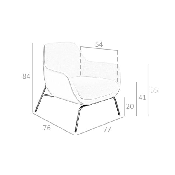 Angel Cerdá Cream Fabric and Brown Leatherette Armchair 5099