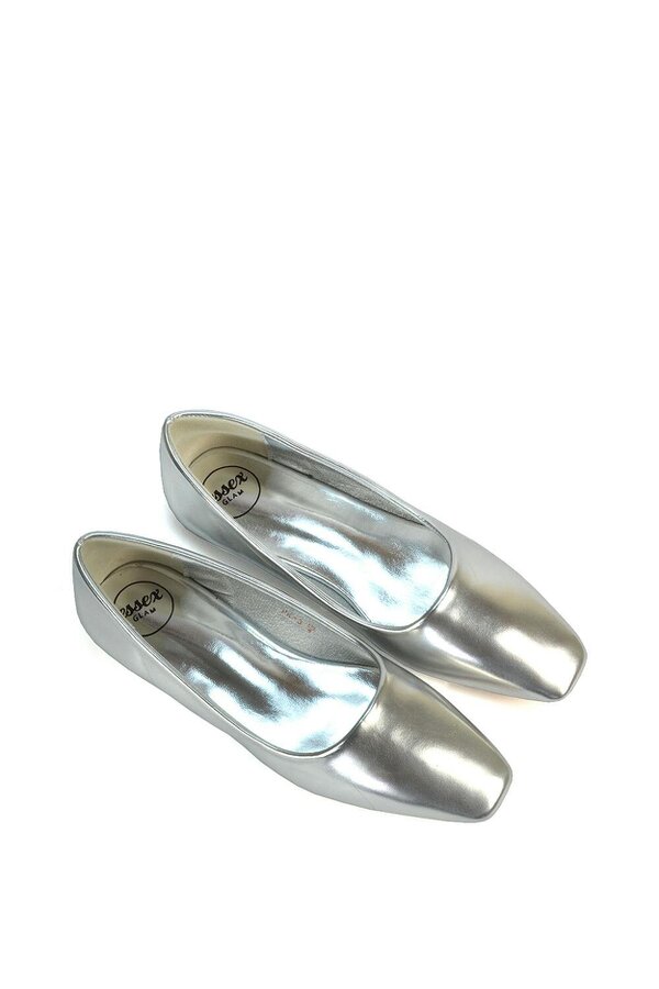 XY LONDON Square Toe Slip On Flat Heel Ballerina Pumps