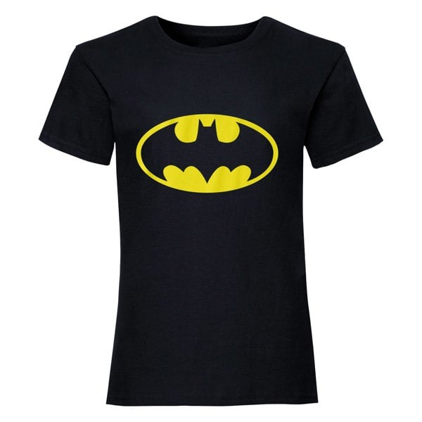 Batman Unisex Adult Logo T-Shirt - Black/Yellow