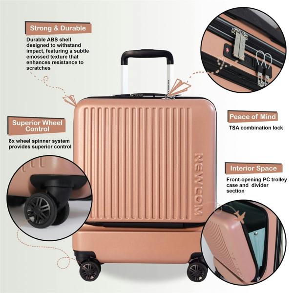 Infinity Luggage Durable EasyJet Ryanair 39 x 26 x 51.5 cm Front Open Cabin Luggage Travel Suitcase