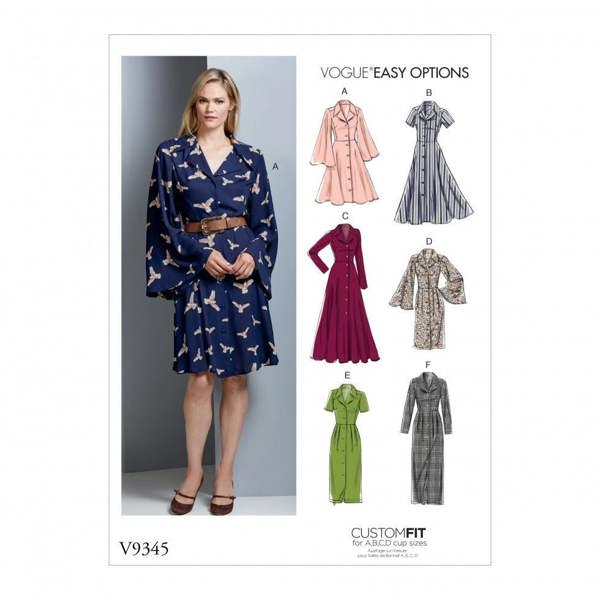 Vogue Sewing Pattern 9345, Dresses for Women, A5 (6-8-10-12-14) - Easy