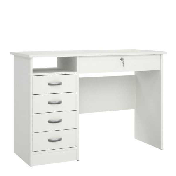 Furniture To Go Function Plus Desk 5 Drawers in White