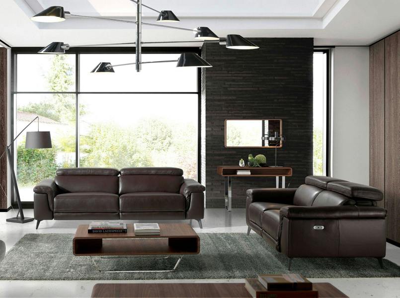 Angel Cerdá Relax sofa in chocolate brown leather 6050/6051