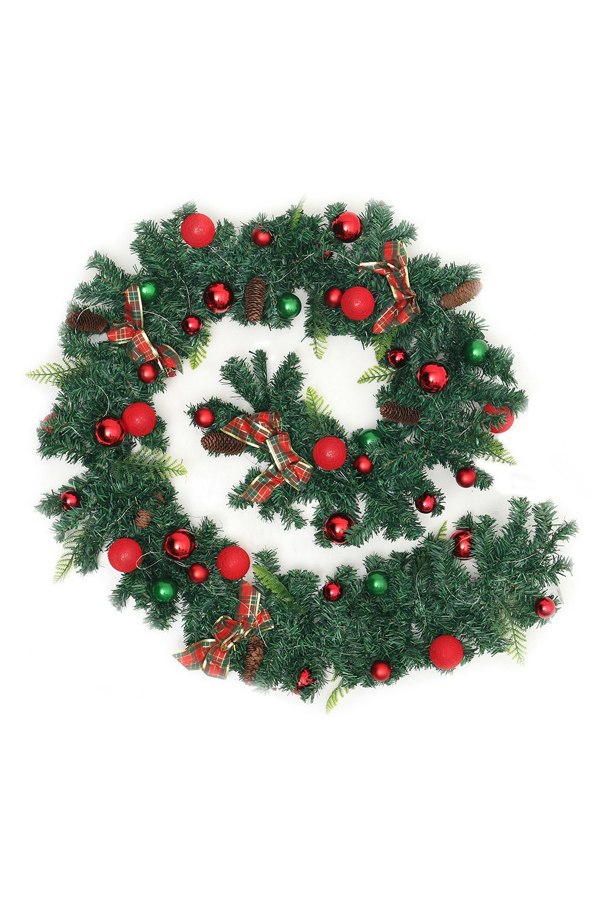 Living and Home 2.7m LED Light String Berry Ball Garland Christmas Decor