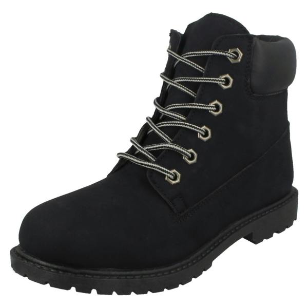 Spot On Ladies Spot On Military Combat Ankle Boots