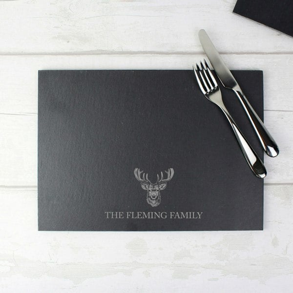 Personalised Memento Company Personalised Stag Slate Placemat