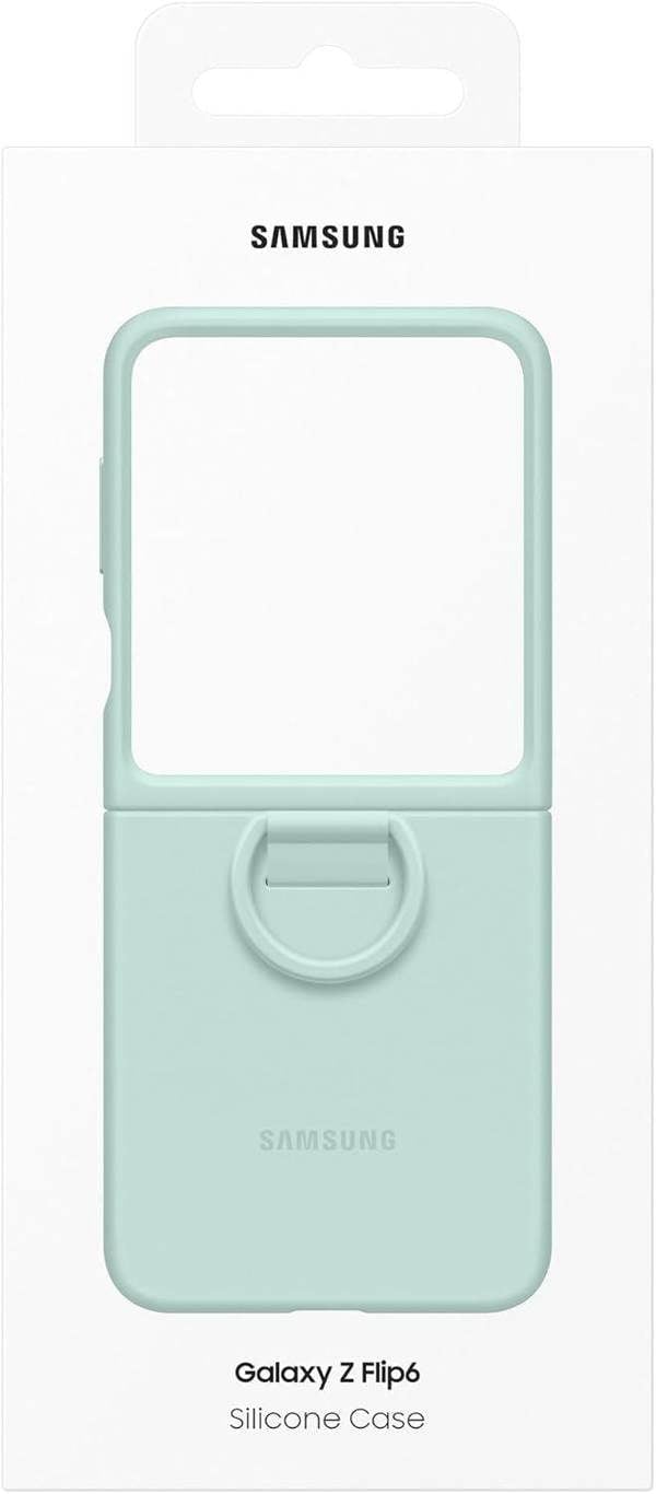 Samsung Galaxy Z Flip 6 Silicone Case with Ring Mint - EF-PF741TMEGWW