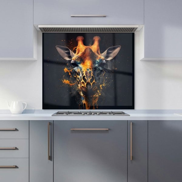 Warren Reed - Designer Golden Giraffe Face Splashart Kitchen Splashback