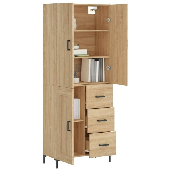 Berkfield Highboard Sonoma Oak 69.5x34x180 cm Engineered Wood