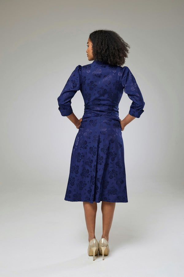 Isha's Timeless collection Royal Blue Petals Sleeved Dress