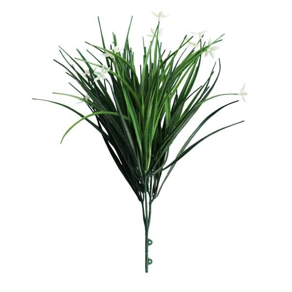 Artificial White Flowering Grass Branch 38cm