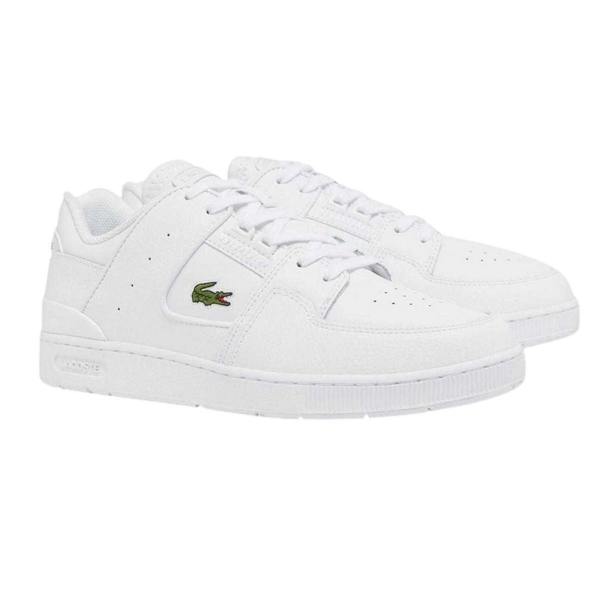 Lacoste Mens Court Cage Leather Trainers - White - 
