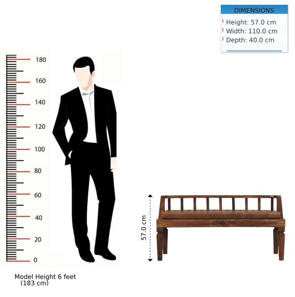 Artisan Furniture Solid Wood Bordeaux Leather Bench