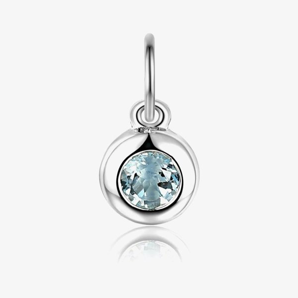 T. H. Baker 9ct White Gold 0.17ct Aqua Birthstone Bubble Charm NTCH409AQ-9WG