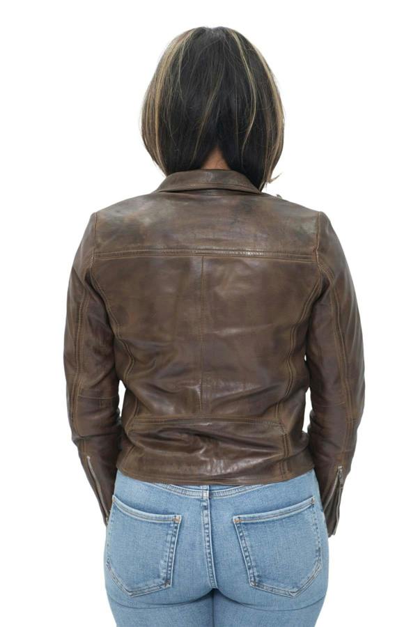Infinity Leather Womens Leather Shawl Wrap Biker Jacket - Riga