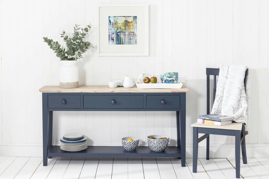 Statement Furniture Florence Console Table with 3 Drawers and Shelf. Hallway Slimline Storage