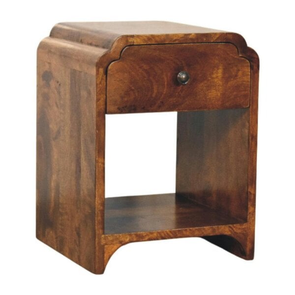 Wyld Haus Paris Mango Wood Bedside Table with a Drawer and Shelf