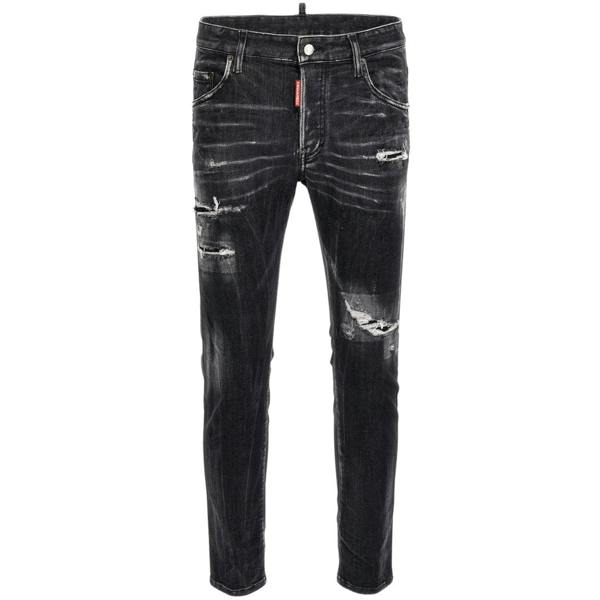 DSQUARED2 Skater Jean Destroyed Reinforced Denim Black Jeans W30