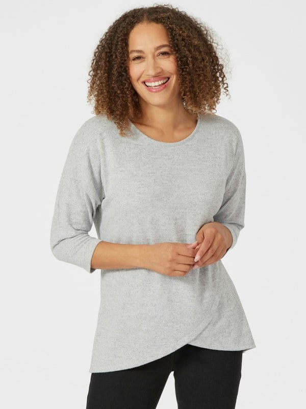 PennyPlain Cross Over Hem Tunic - Malt