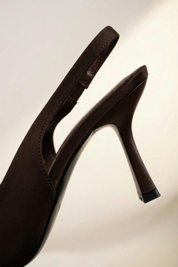 ikrush Sloane Satin Pointed Toe Slingback Heels