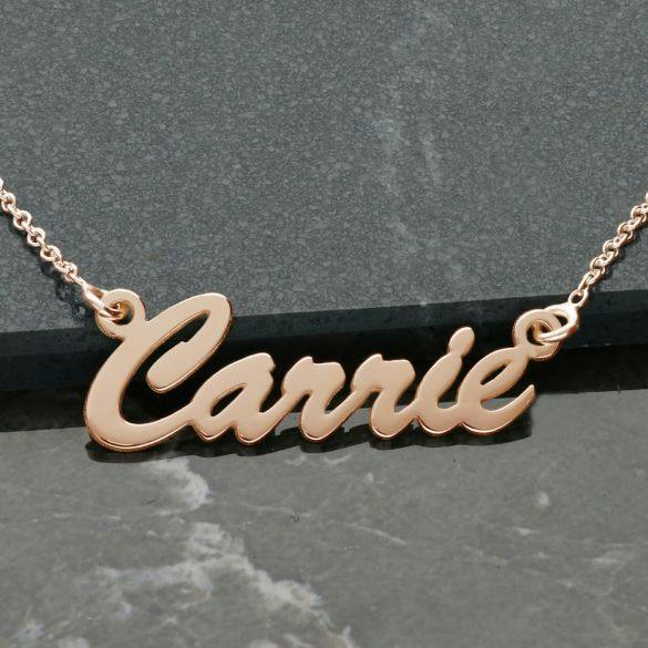 Christopher James of London 9ct Rose Gold Plated Script Style Personalised Name Necklace