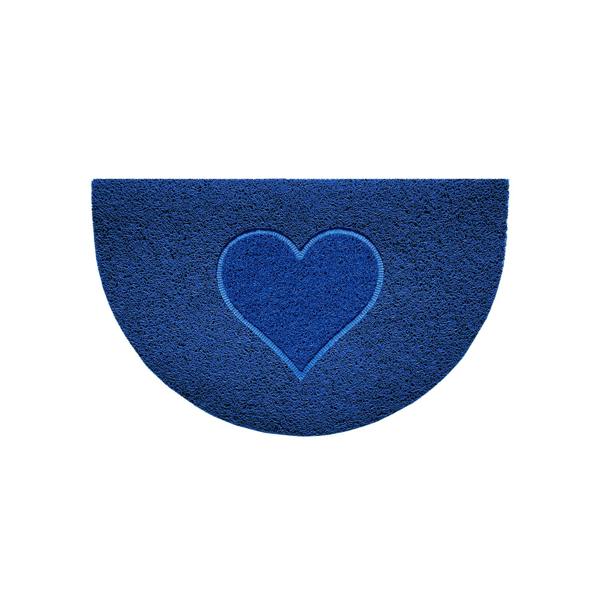 Nicoman Heart Embossed Halfmoon Indoor/Sheltered Outdoor Spaghetti Doormat