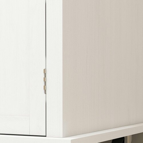 Wyld Haus Viratto Natural and White Wooden Rolling Kitchen Island With Drawers And Storage