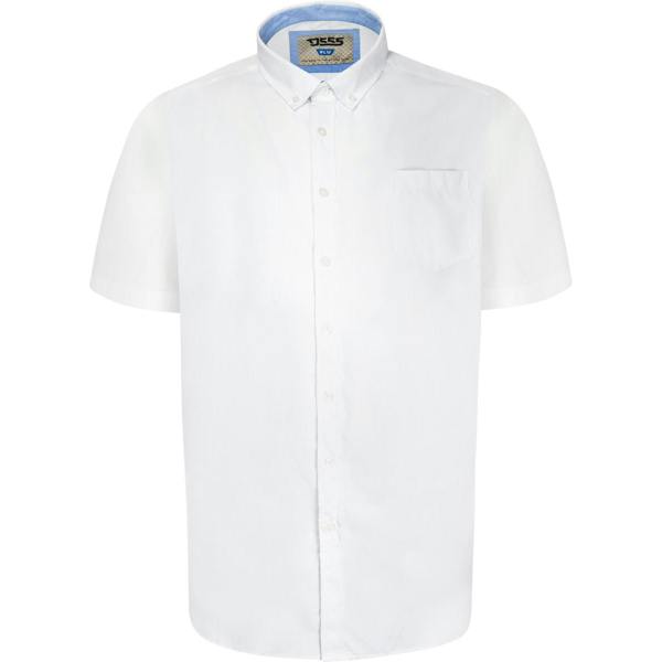 Duke Mens D555 James Oxford Kingsize Short-Sleeved Shirt - White - 