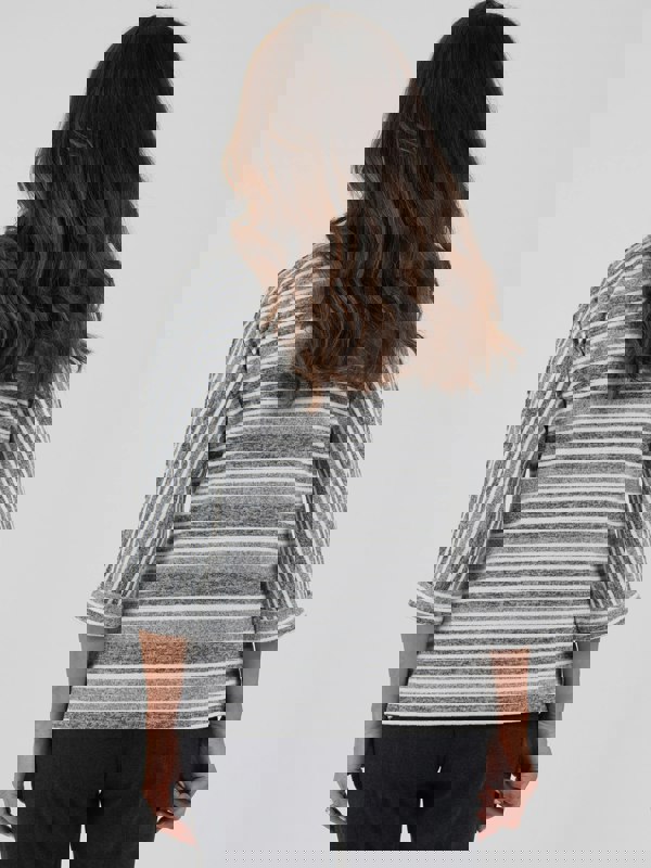 TIGI-Wear Cut And Sew Panelled Stripe Top