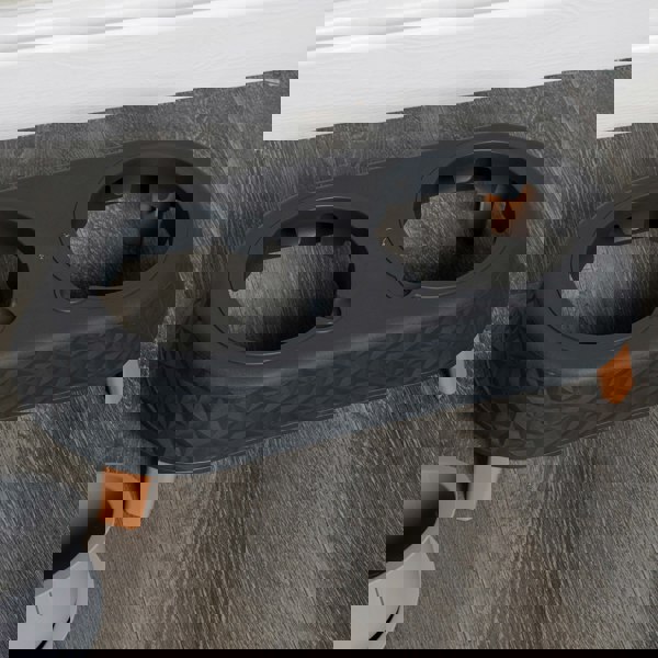 Samuel Alexander 16cm x 9cm Grey Plastic Raised Double Pet Bowl Feeding Station with Stand