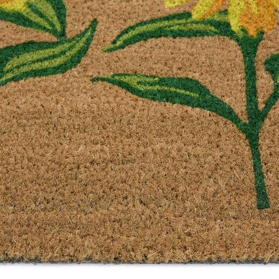 The Rugs Outdoor Printed Multi Sunflowers Coir Mat