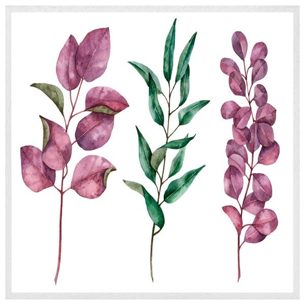 Benjamin Tate Design Purple & green leaves (Picture Frame)