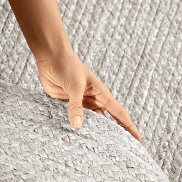 Braided Jute Rug Round Rangpur White