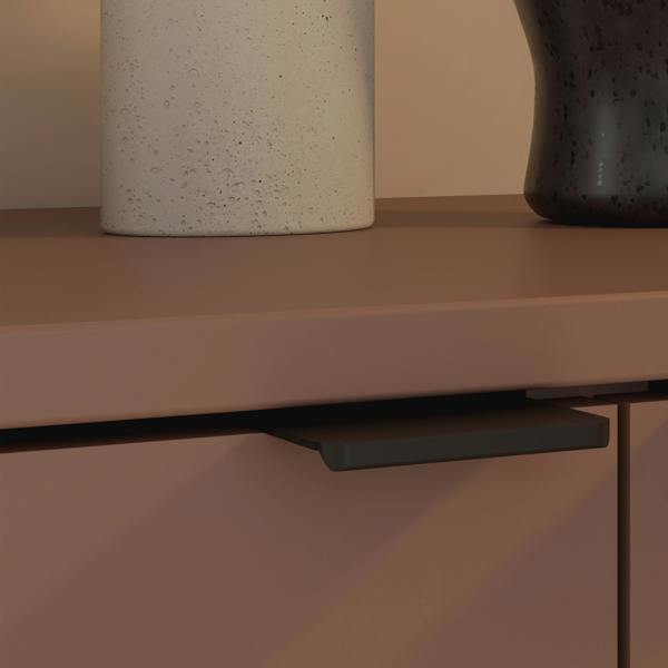 Furniture To Go Ganymede Wide TV Unit with Open Shelving, 2 Drawers & 2 Doors in Terracotta