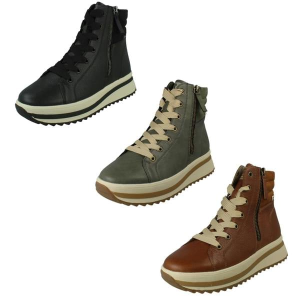 Rieker Ladies Rieker Dual Zip Casual Boots W3870