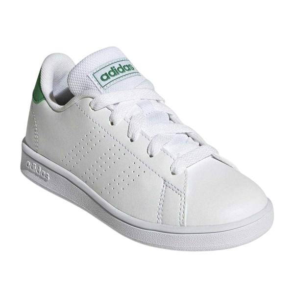 Adidas Childrens/Kids Advantage Lifestyle Court Lace Up Trainers - White/Green - 