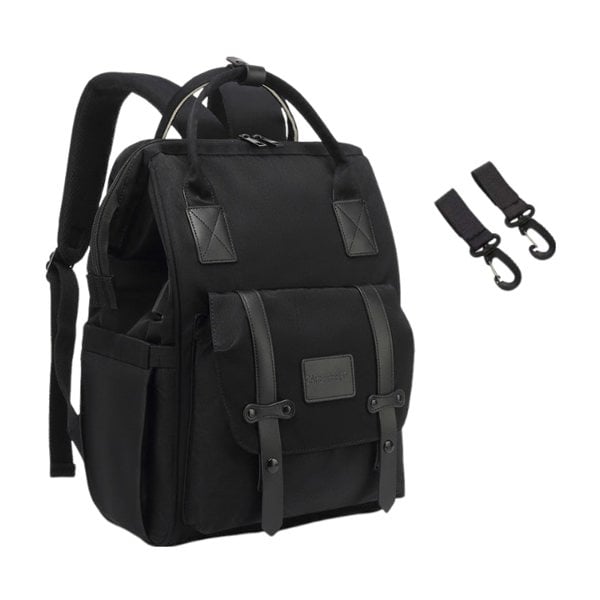 Anymom Mommy Baby Changing Bag Black Backpack withUSB Port