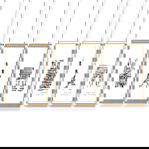 Wall Art Framed For Living Room | Set of 3 Paris Landmarks Wall art Prints