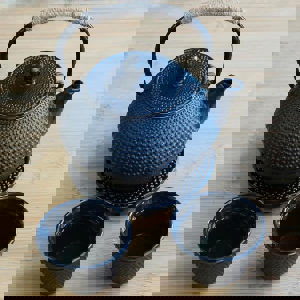 Gr8 Home Stovetop 5 in 1 Tetsubin Teapot Set Japanese Cast Iron 800ml Kettle Cups Tea Pot