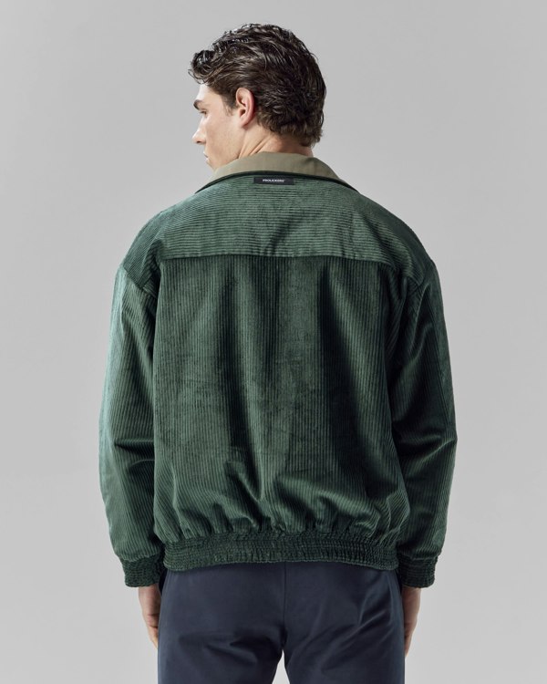 Frolickers Reversible Corduroy Bomber Jacket - Olive / Evergreen